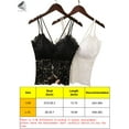 thumbnail image 2 of PULLIMORE Womens Sexy V Neck Lace Camisole Bra Swallowtail Butterfly Back Spaghetti Strap Tank Top Shirts (L/XL, White), 2 of 9