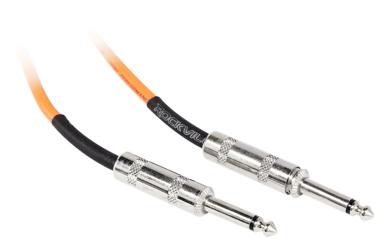 4 Rockville RCGT6.0O 6'  1/4" TS to 1/4'' TS Guitar/Instrument Cable