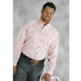 thumbnail image 2 of Roper Men's Solid Amarillo Collection Long Sleeve Western Shirt Pink XX-Large, 2 of 2