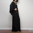 thumbnail image 4 of TMOYZQ Caftans for Women Solid Color Chiffon Plus Size Kaftan Dresses Beach Cover Up V Neck Batwing Sleeve Caftans Loungewear, 4 of 6