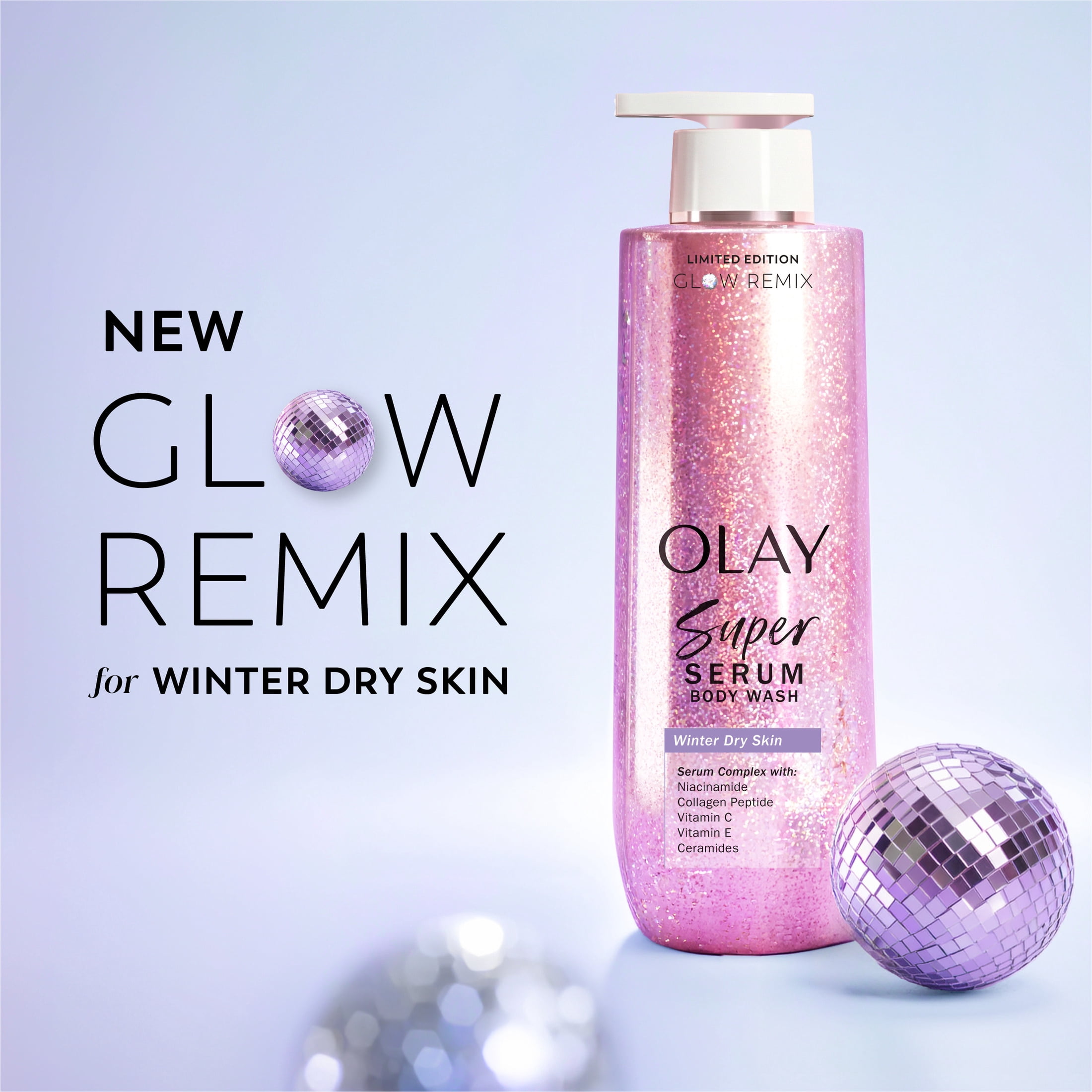 Olay Super Serum Body Wash Winter Glow, Limited Edition with Niacinamide, Collagen Peptide and Vitamin C, 20 fl oz