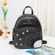thumbnail image 4 of Sonducket Mini para mujer, moda informal con estampado de flores, paquete de cuero PU, bolsa de teléfono de Color sólido para acampar al aire Mochilas Negro, 4 of 6
