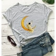 thumbnail image 5 of Anbech Astronaut Printed T-Shirt for Women Cute Moon Space Graphic Junior Girls Short Sleeve Tee Tops with Crew Neck, 5 of 5