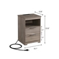 thumbnail image 6 of iRerts Nightstand with Charging Station, Side Table with Drawers, End Table with Open Shelf, Bedside Table with USB Ports and Outlets, Night Stand for Bedroom Living Room, Gray, 6 of 6