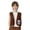Brown, variant on Aislor Boys Pirate Vest Skeleton Print Open Front Waistcoat With Gold Trim For Party Black 16