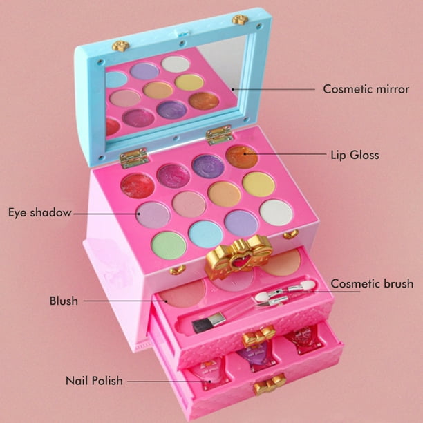 Juego De Belleza De Maquillaje Para Niños, Juego De Maquillaje Para Niñas, Juego De Rol Para Niños, Juego De Juguetes De Maquillaje, Juego De Simulación De Glamour, Regalos, ANGGREK Glamour Pretend Play Kit