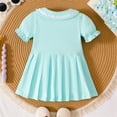 thumbnail image 5 of MEZZALL Girls Casual Pleated Dress Round Neck Comfortable And Party Wear Flowy Twirl Skirt For Toddler Solid Color Holiday Dresses, 5 of 8