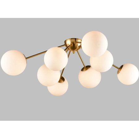 HOLKIRT Elegant Modern Globe Semi Flush Mount Ceiling Light 8 Light Mid Century Sputnik Chandeliers Fixture