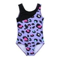 thumbnail image 5 of Yruioon Kids Girls Leopard Printed Gymnastics Outfits Sleeveless Ballet Dancewear Leotard with Purple XXL, 5 of 7