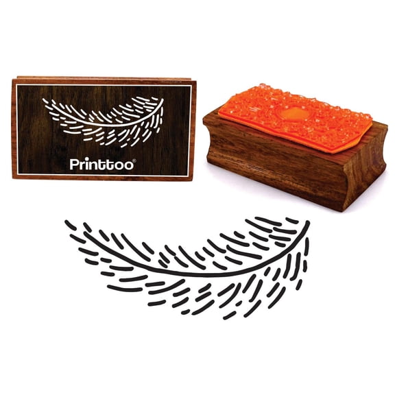 Printtoo Hand Draw Leaf Vine Design Rectangular Wooden Rubber Stamp Block Scrap-Booking