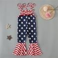 thumbnail image 2 of Zanarzt Girls Fourth Of July Romper 4th of July Toddler Baby Girl Outfits Red White and Blue Sleeveless Romper Jumpsuit Fourth of July Clothes Navy,18 Months, 2 of 8