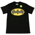 thumbnail image 2 of Batman 869621-xlarge Batman Logo Juniors Crew Glow in the Dark Cotton T-Shirt, Black - Extra Large, 2 of 2