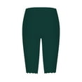thumbnail image 5 of Pavied Leggings for Women,Petite Pants,Capri Leggings For Women Knee Length Capri Leggings Summer Cropped Pants Casual Solid Comfy Capris,Workout Leggings,Womens Pants,clearance items！ Green 2 3XL, 5 of 5