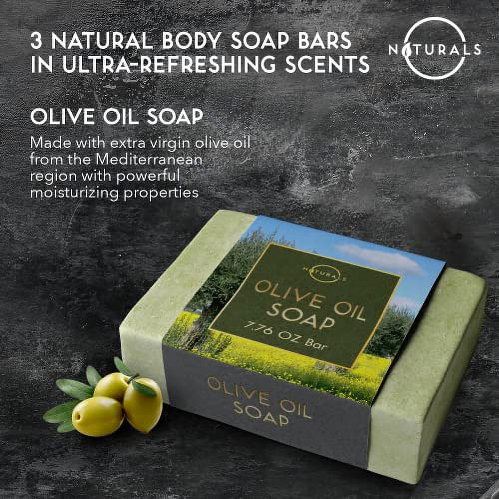 O Naturals Bar Soap for Men - 3-Pcs Mens Soap Bar - Natural Soap - Mens Soap - Body Men Soap Bars - Natural Soap for Men - Organic Men's Soap Bars 