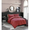 thumbnail image 2 of 1500 Collection 3pc Duvet Cover Set with Pillow Shams Full/Queen, Burgundy, 2 of 5