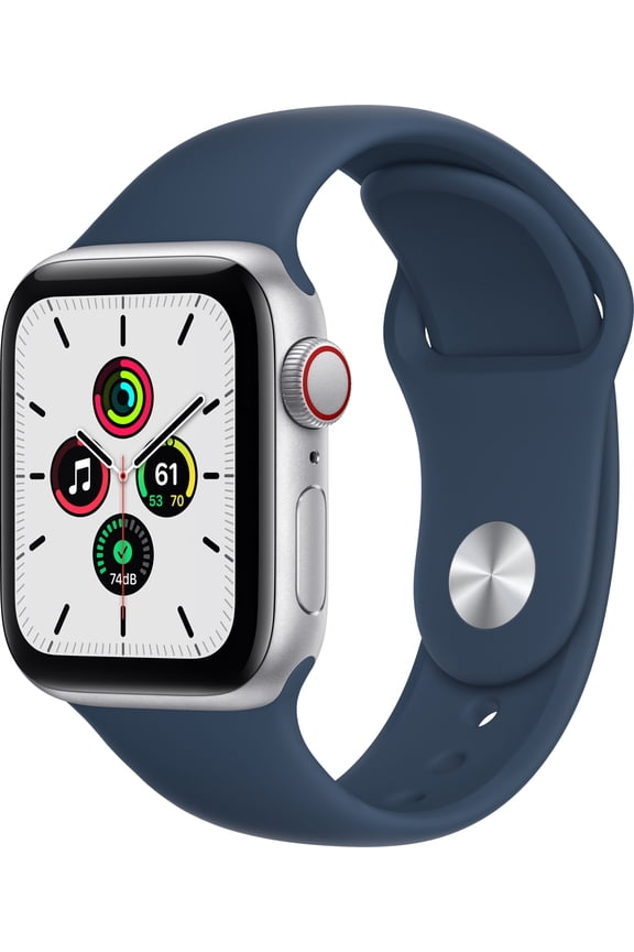 Restored Apple Watch SE Cell 40mm Silver Aluminum - Abyss Blue Sport Band MKQL3LL/A (Refurbished)