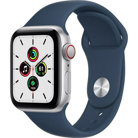 Restored Apple Watch SE Cell 40mm Silver Aluminum - Abyss Blue Sport Band MKQL3LL/A (Refurbished)