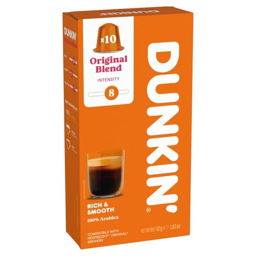 Dunkin Original Blend Nespresso Compatible Coffee Pods, 10 pods per pack, British Import (Pack of 3)