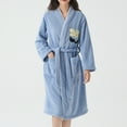 thumbnail image 2 of Agkizg Plus Size Women's Fleece Bathrobe,Long Robes for Women's House Robes,Winter Bathrobe Thick Fleece Robe Quickly Dry Absorbent with Straps Turn-Down Collar Sleepwear Loungewear Home Wear, 2 of 4