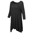 thumbnail image 2 of FashionOutfit Women's Solid Basic Soft Stretch Asymmetrical 3/4 Sleeve Tunic Top, 2 of 5