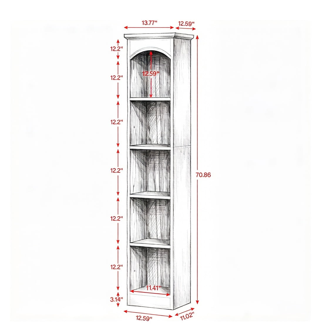 Modern Open Bookshelf, Multi-Tier Freestanding Book Storage Organizer, Sturdy Frame Display Shelf, Multipurpose Bookcase for Living Room, Bedroom, Home Office