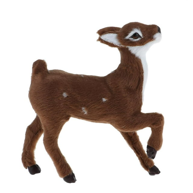 Juguete de peluche navideño de alce simulado, modelo de reno navideño - Varios tipos de ciervos Soporte hembra marrón oscuro
