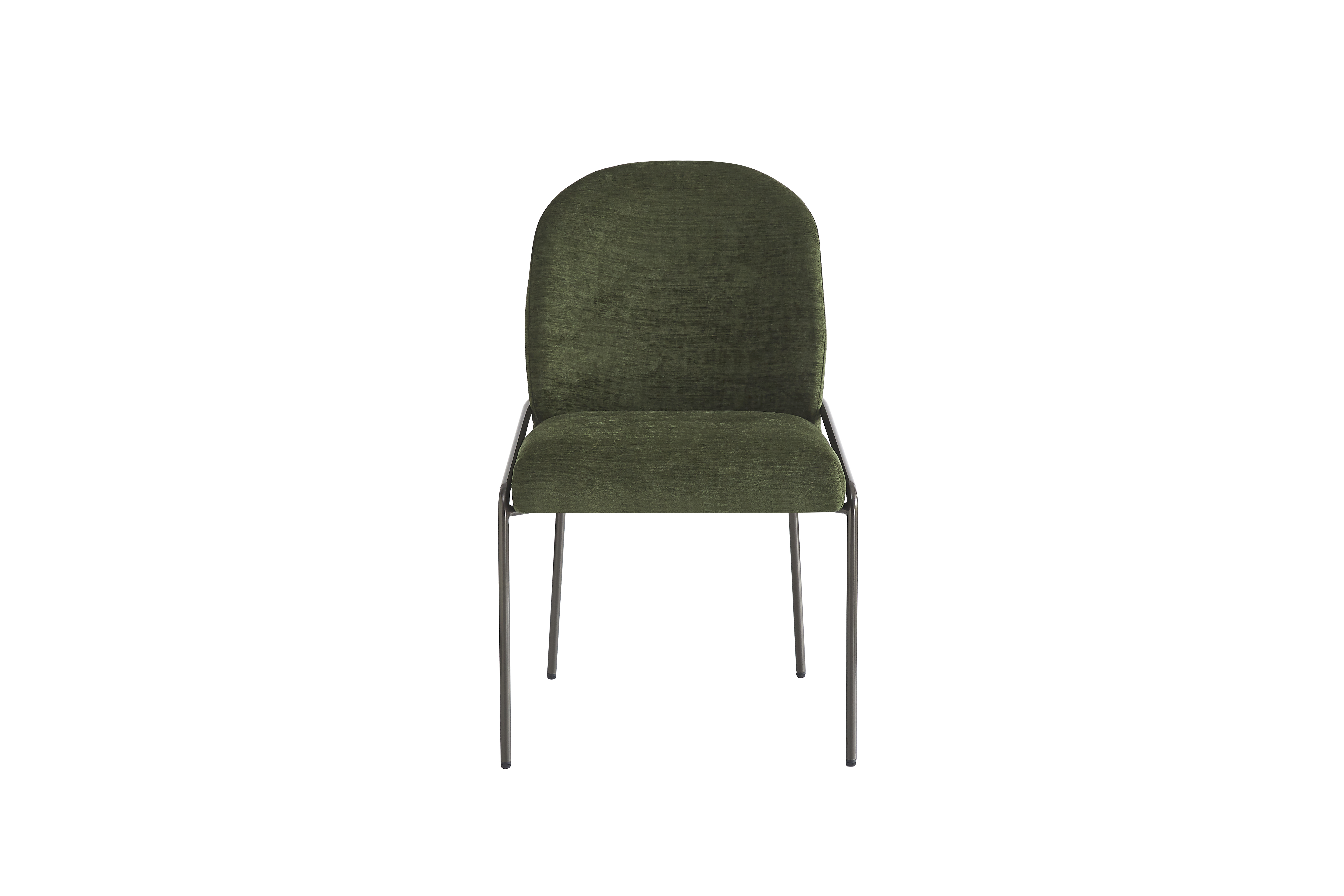 Euroco Upholstered Dining Chairs Set of 2, Mid Century Modern Kitchen Chairs with Cushion Seat and Iron Frame, Side Chairs for Home Office, Living Room, Dining Room,Green