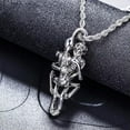 thumbnail image 4 of K-KED Skull Skeleton Pendant Necklace Stainless Steel Biker Halloween Jewelry-B, 4 of 6