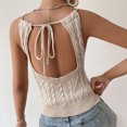 thumbnail image 4 of Chaleco de punto con cuello halter Ticfox color albaricoque S, 4 of 6