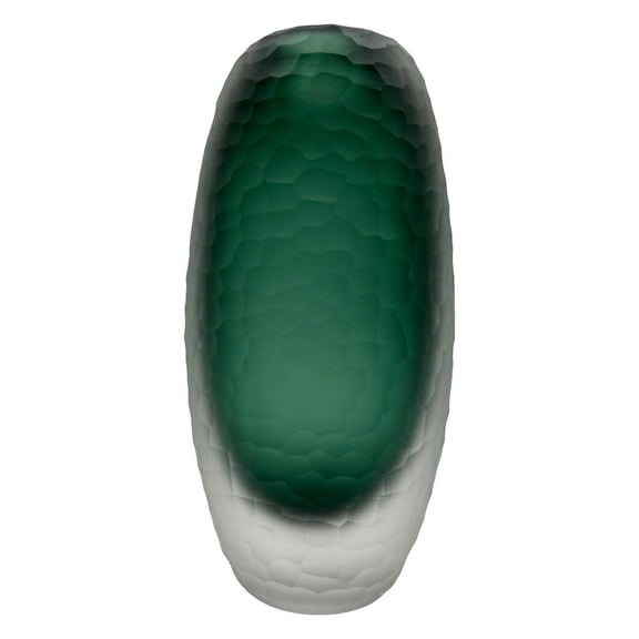 Bergamo Art 11" Premium Contemporary Glass Flowers Vase in Turquoise