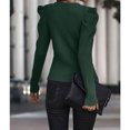 thumbnail image 4 of Suéter Otoño Invierno V cuello puro color puff manga larga moda Slim casual mujeres suéter para interior al aire libre, 4 of 6