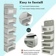 thumbnail image 4 of Over The Door Pocket Organizer Hanging Storage 5 Large Clear Windows Pocket Organizers Behind The Door/Wall/Nursery Closet Door Organizer for Bedroom Bathroom, 4 of 6
