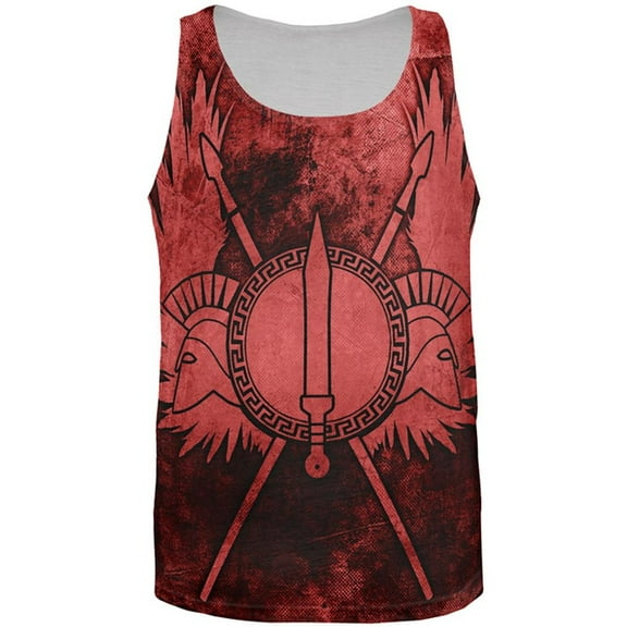 Spartan Greek Warrior Gladiator All Over Mens Tank Top Multi 2XL