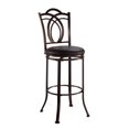 thumbnail image 1 of Pemberly Row 30" Metal & Faux Leather Swivel Bar Stool in Coffee Brown/Espresso, 1 of 5