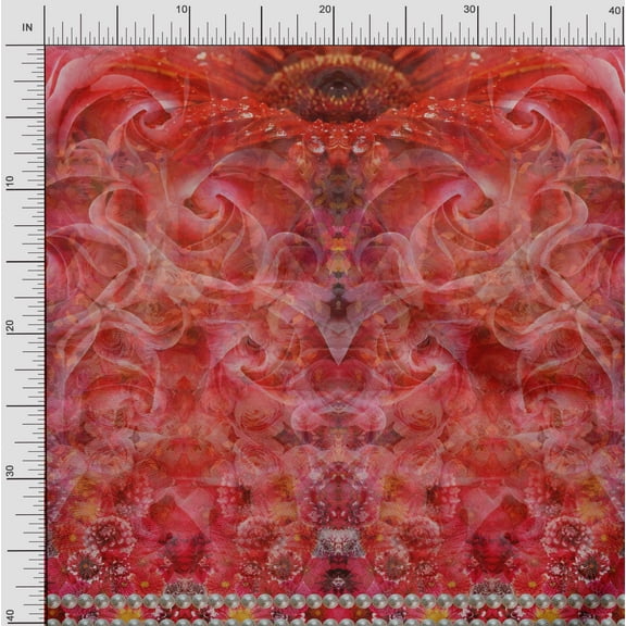 Soimoi Cotton Voile Fabric Artistic Roses Panel Decor Fabric Printed Yard 42 Inch Wide