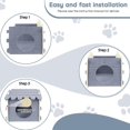 thumbnail image 3 of Cat Beds for Indoor Cats, Cat Bed Cave for Multiple & Large Cats Up to 22 Lbs, Scratch Resistant Peekaboo Cat Caves with Ball Hanging, Grey, 3 of 7