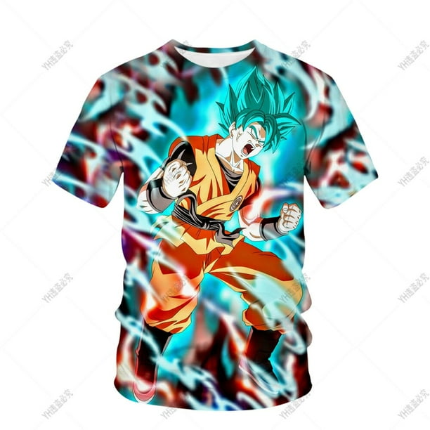 Dragon-Ball camiseta niños nuevo Kawaii 2022 verano divertido dibujos animados 3D camiseta para niños niñas chico ropa Unisex manga corta XL Gao Jinjia LED