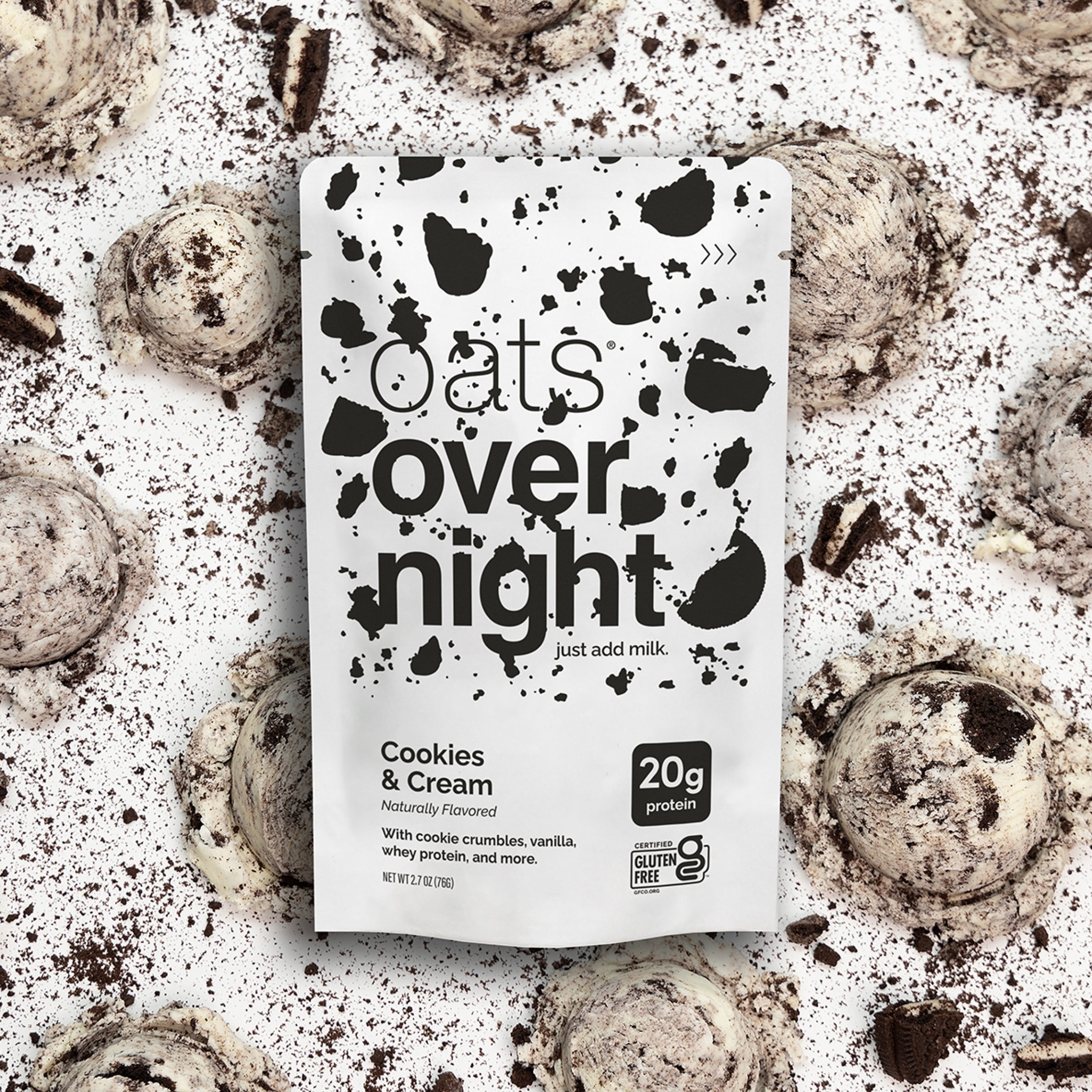 Oats Overnight High Protein Starter Kit - Cookies & Cream with Shaker Bottle