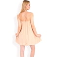 thumbnail image 7 of Women's Spaghetti Strap V-Neck Slip Dress with Empire Waist and Flowy Design- Beige,Medium, 7 of 7