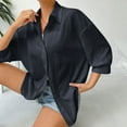 thumbnail image 5 of ShiShine Women's Oversized Long Sleeve Button Down Shirts Blouses Tops Collared Fall Tunics, 5 of 9