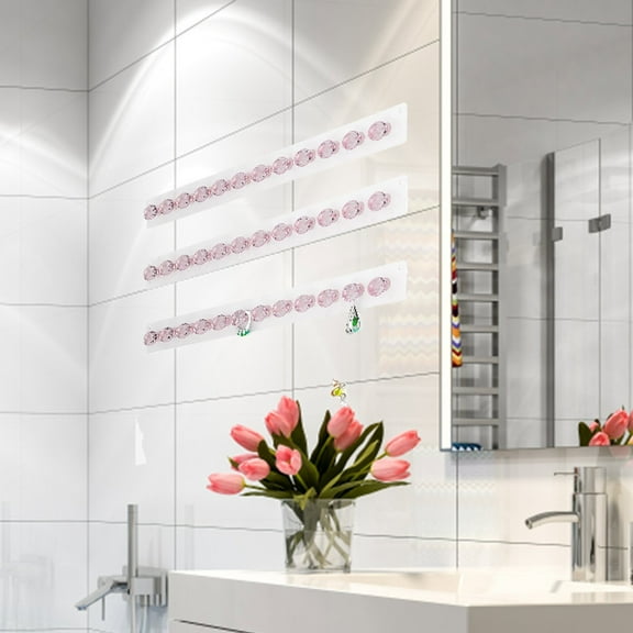 Necklace Hanger Acrylic Necklace Holder Wall Mounted Jewelry Storage Bag with 12 Shaped Hooks Necklace Jewelry Holder Gifts for GirlsTransparent Acrylic Necklace Storage Rack Pink