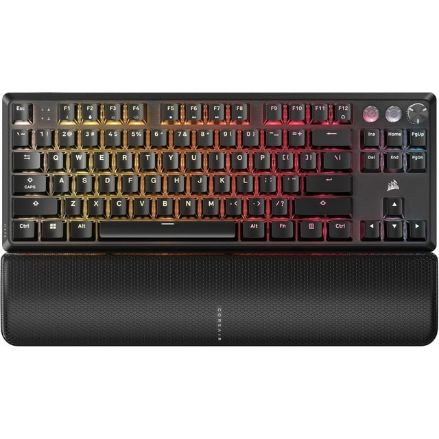 CORSAIR K70 PRO TKL RGB Tenkeyless Mechanical Gaming Keyboard – Pre-Lubed Hall Effect MGX Hyperdrive Adjustable Switches, SOCD Simultaneous & Rapid Trigger, ABS Double-Shot, QWERTY NA – Black