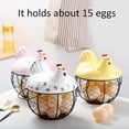 thumbnail image 4 of Creative Egg Baskets, Egg Basket with Lid and Ceramic Handles, Snack Fruit Container Kitchen Hen Decor, Storage Basket, 4 of 5