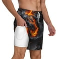 thumbnail image 3 of Picia Molten Lava Abstract Flow pattern Mens Swim Trunks with Compression Liner Stretch Beach Shorts Quick Dry with Zipper Pockets No-Chafing Board Shorts-XX-Large, 3 of 9