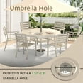thumbnail image 3 of Patio Furniture Sets 7 Pieces Outdoor Patio Dining Set, 6 Stackable Metal Dining Chairs and 52.95" Round Metal Dining Table, Outdoor Table and Chairs for Lawn Garden Backyard Deck,Outdoor Patio Furn, 3 of 9