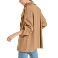 thumbnail image 6 of Scyoekwg Fashion Coats for Women Roll Up Turn-Down Cardigan Pockets Jackets Outwear Loose Casual Long Sleeve Solid Color Lightweight Coats (Khaki,XXL), 6 of 8