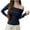 Blue, variant on Ltctricy Women's off Shoulder Tops Asymmetrical Neck Long Sleeve Ruched Slim Shirts Trendy Tunic Blouses