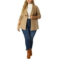 thumbnail image 2 of Agnes Orinda Women's Plus Size Lapel Drop Shoulder Long Sleeves Open Front Jacket, 2 of 6