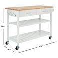 thumbnail image 3 of SAFAVIEH Kiko 2 Drawer 2 Shelf Kitchen Cart, White/Natural (47.2 in. W x 18.9 in. D x 35.4 in. H), 3 of 17