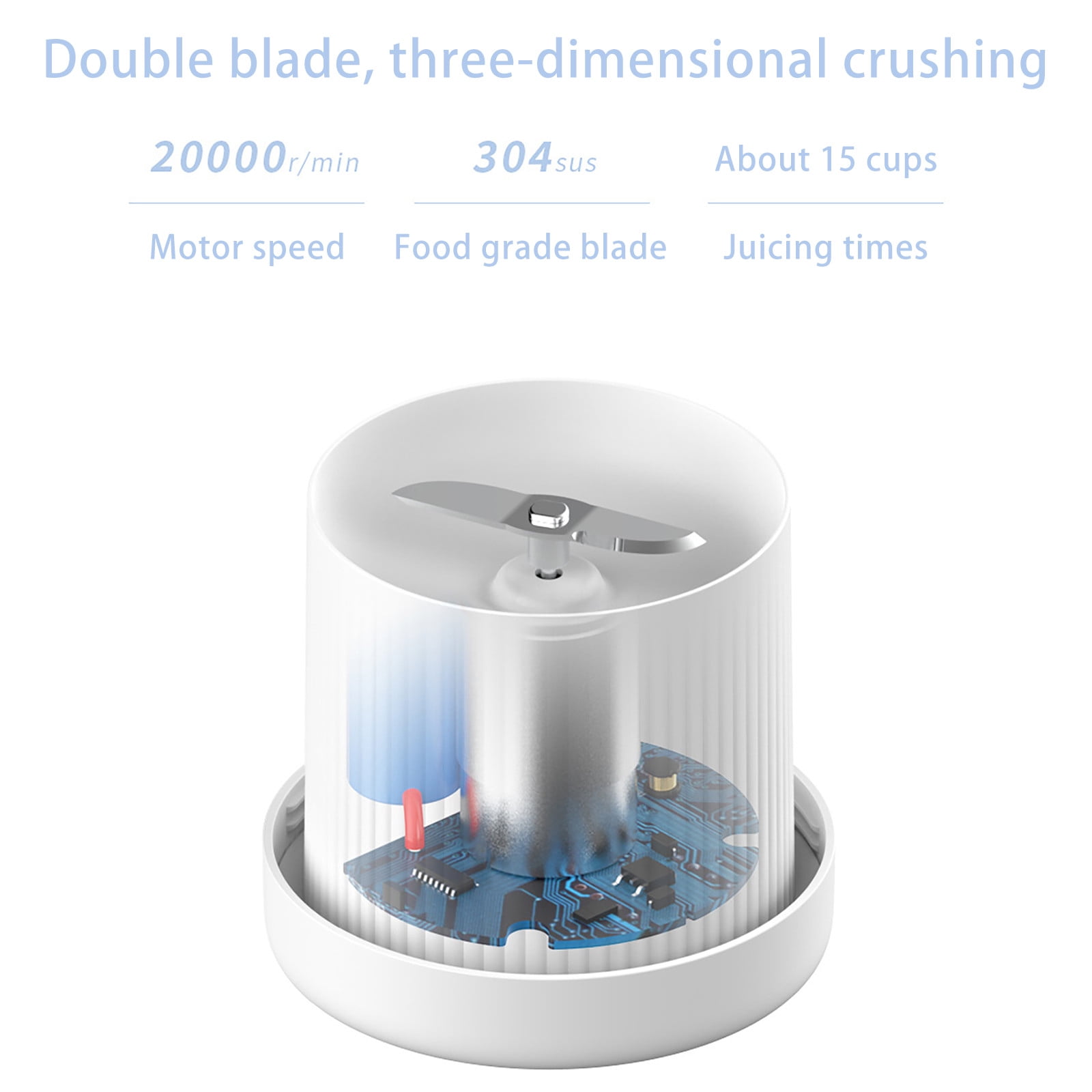 Wovilon Electric Portable Juicer Cup Built-In Battery Wireless Charging Outdoor Portable Mini Electric Juicer
